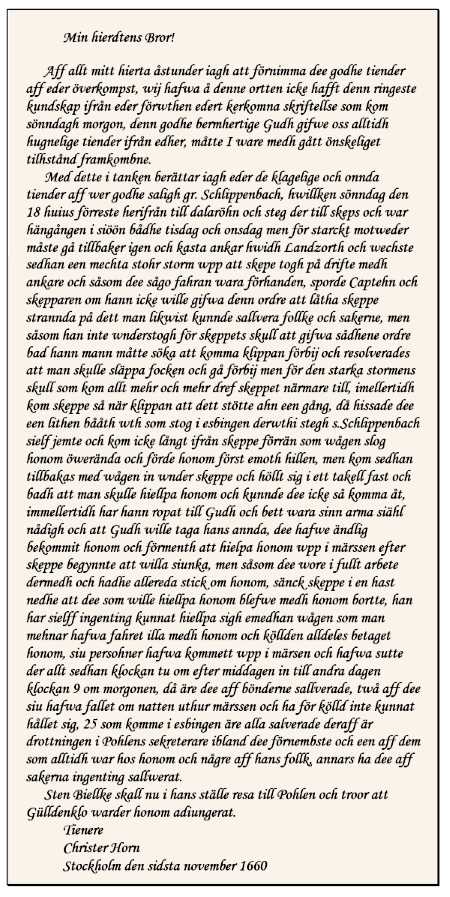 Christer Horns brev