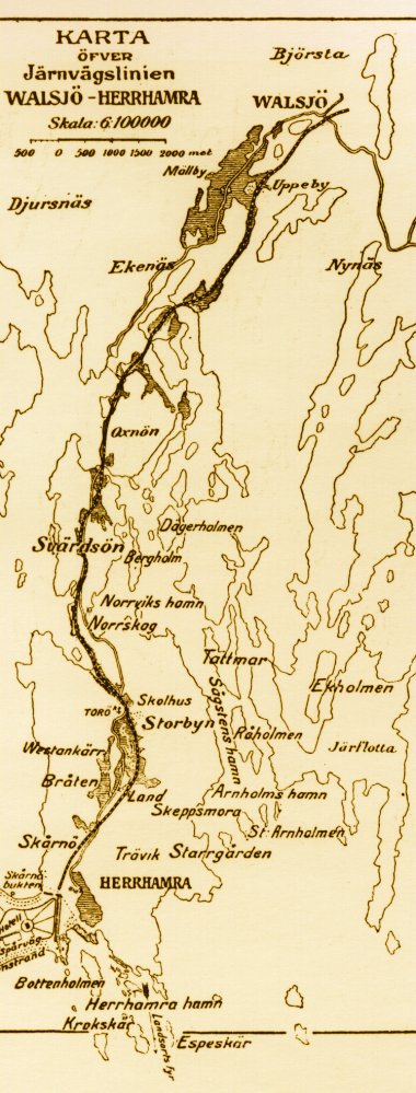 Carl Nissens skiss från 1899 över järnbana till kurorten Örn,