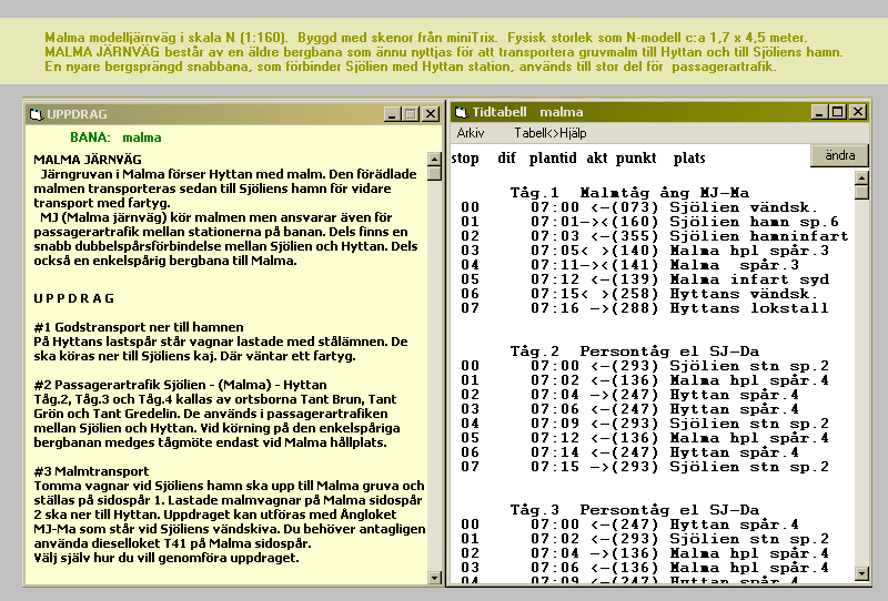 Uppdrag och tidtabell