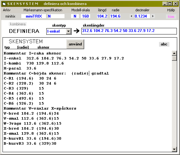 miniTrix skensystem